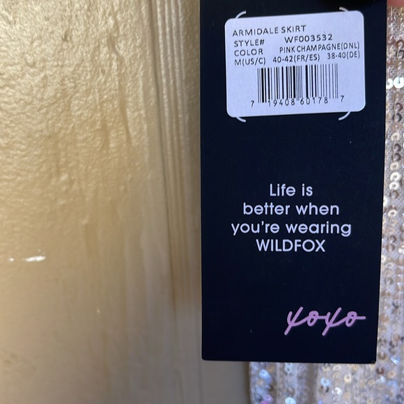 Wildfox Amirdale sequin skirt in pink champagne - Picture 6 of 8